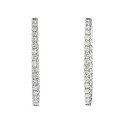 Oval Inside Out Diamond Hoop Earrings