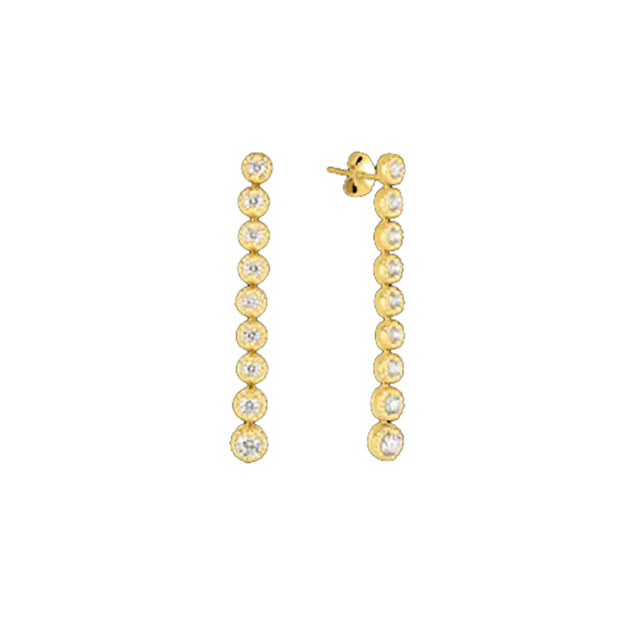 18K Yellow Gold Florentine Drop Earrings