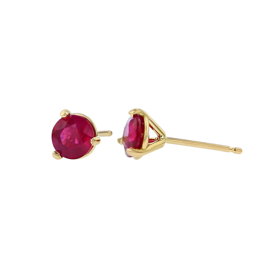 18K Yellow Gold Ruby Stud Earrings