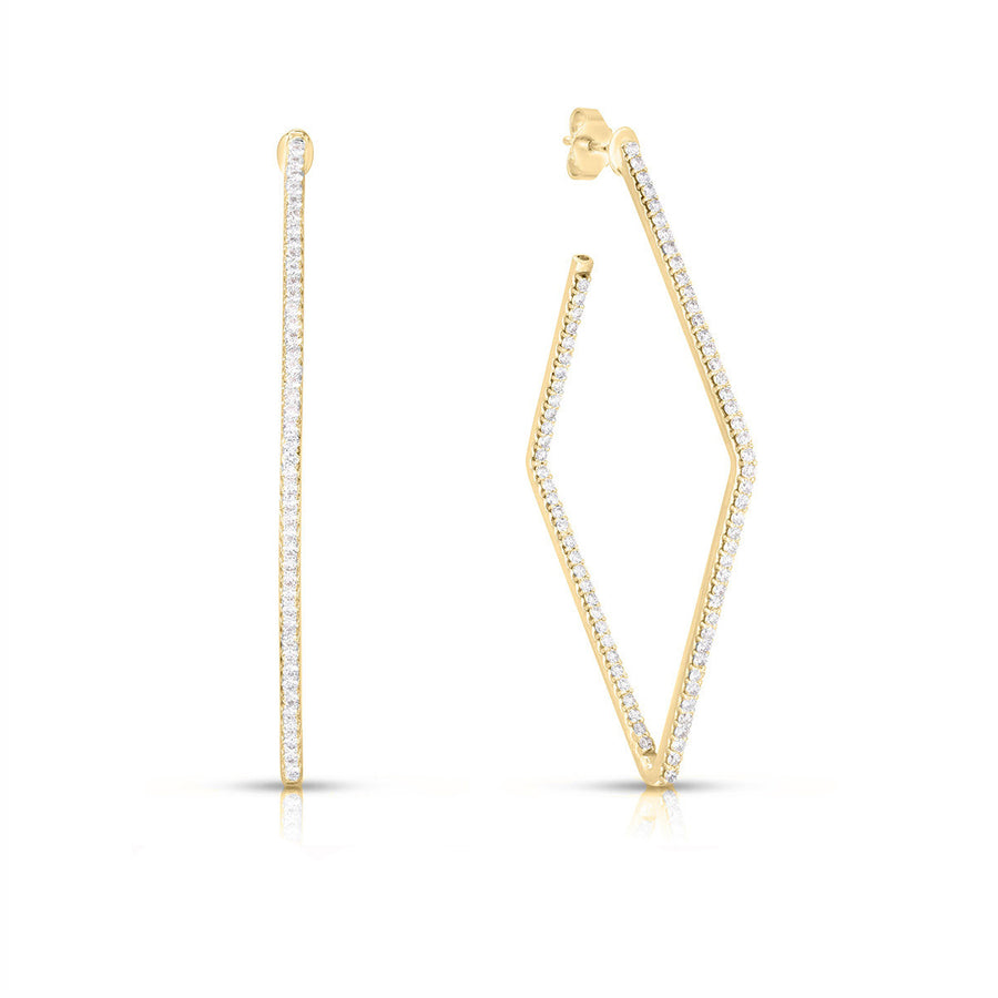 Square Perfect Diamond Hoops