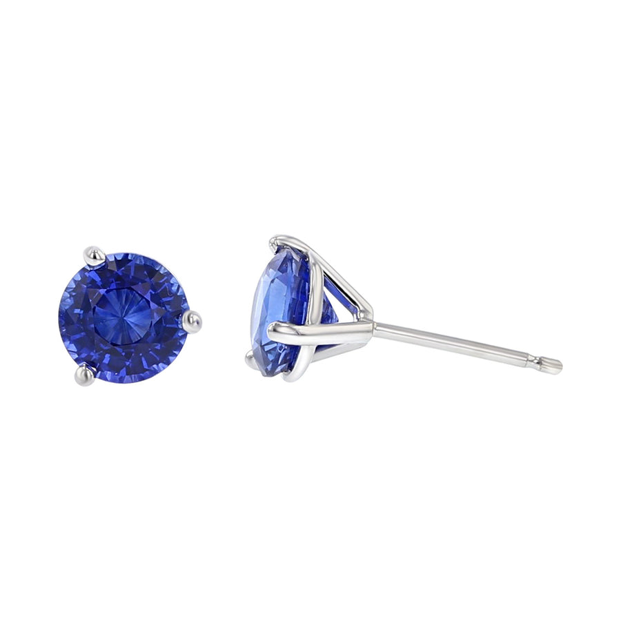 18K White Gold Sapphire Stud Earrings