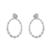 Starry Night Diamond Drop Hoop Earrings