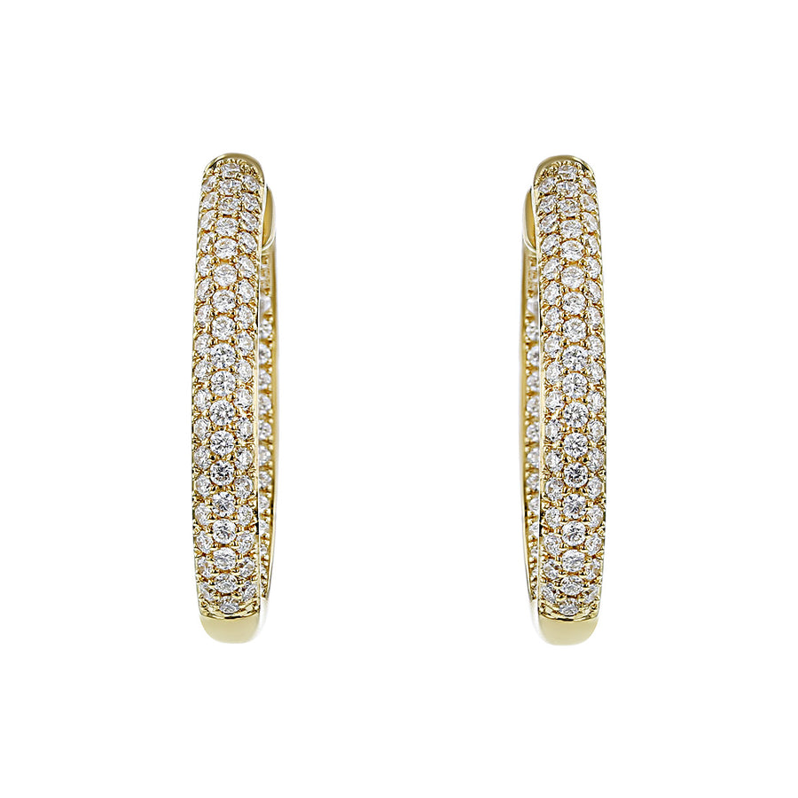 Moonlight Pave Inside-Out Oval Hoop Earrings