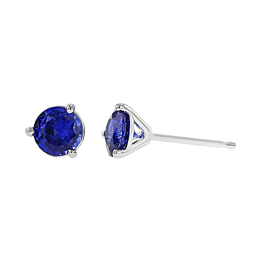 18K White Gold Sapphire Stud Earrings