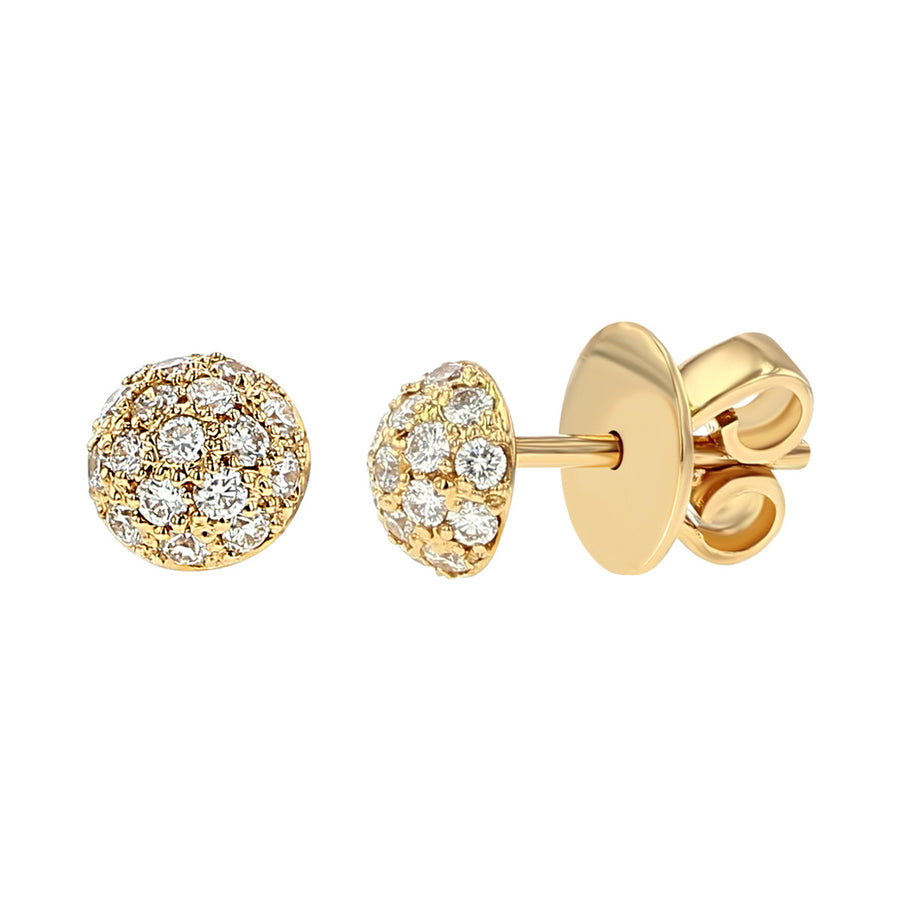 Disco Diamond Pave Ball Stud Earrings