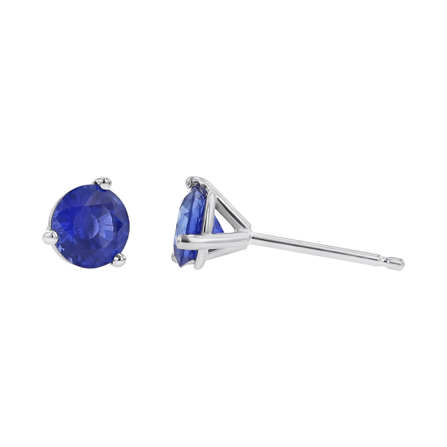 18K White Gold Sapphire Stud Earrings