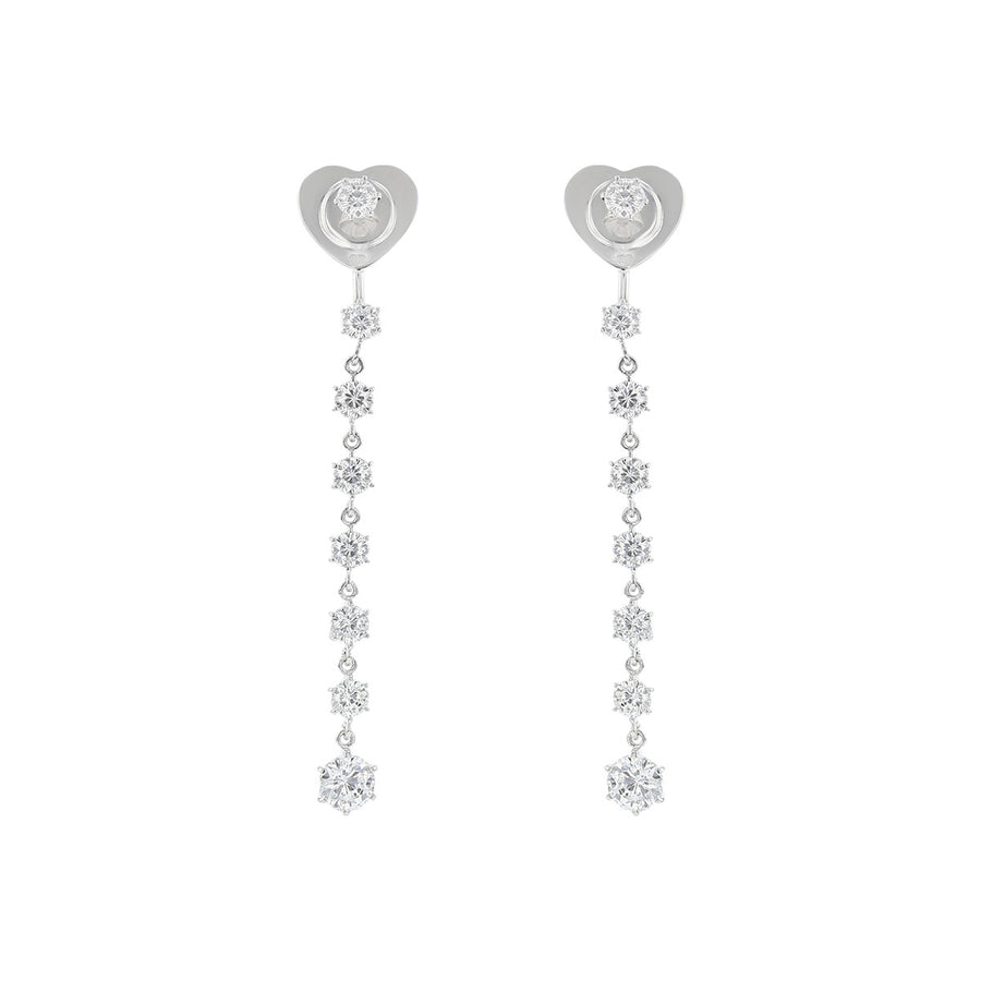 18K White Gold Cento Diamond Drop Earrings