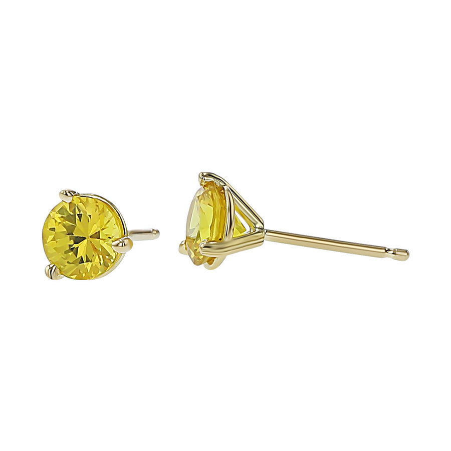 18K Yellow Gold Yellow Sapphire Stud Earrings