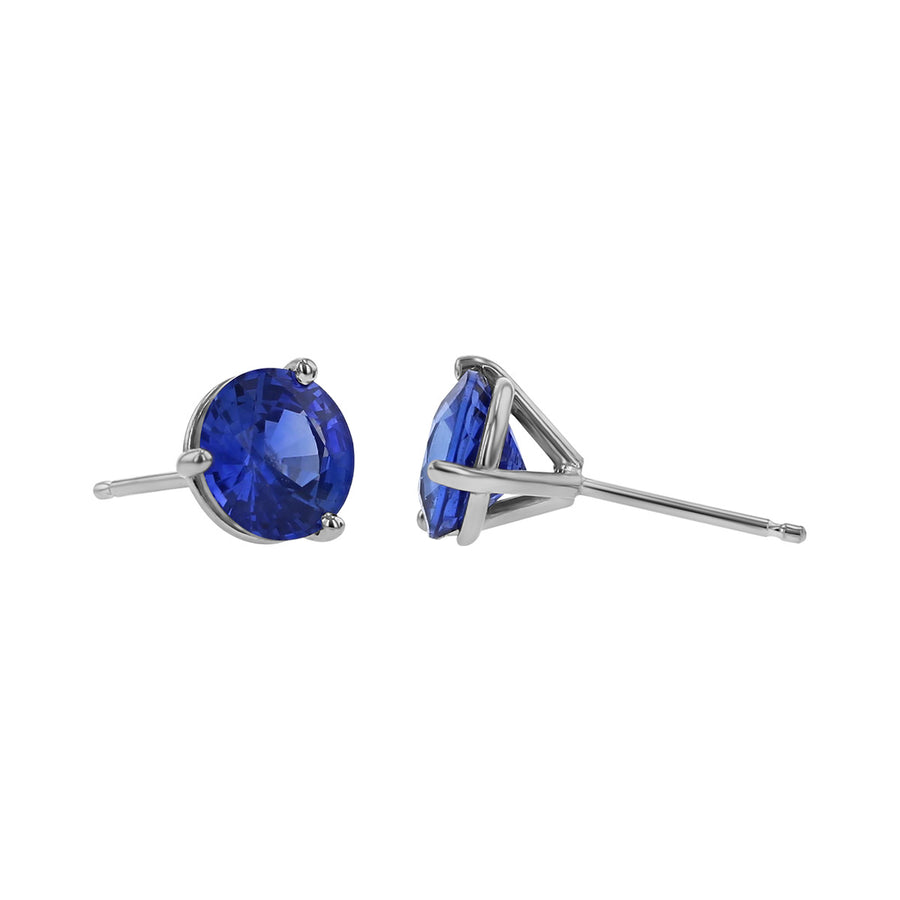 18K White Gold Sapphire Stud Earrings