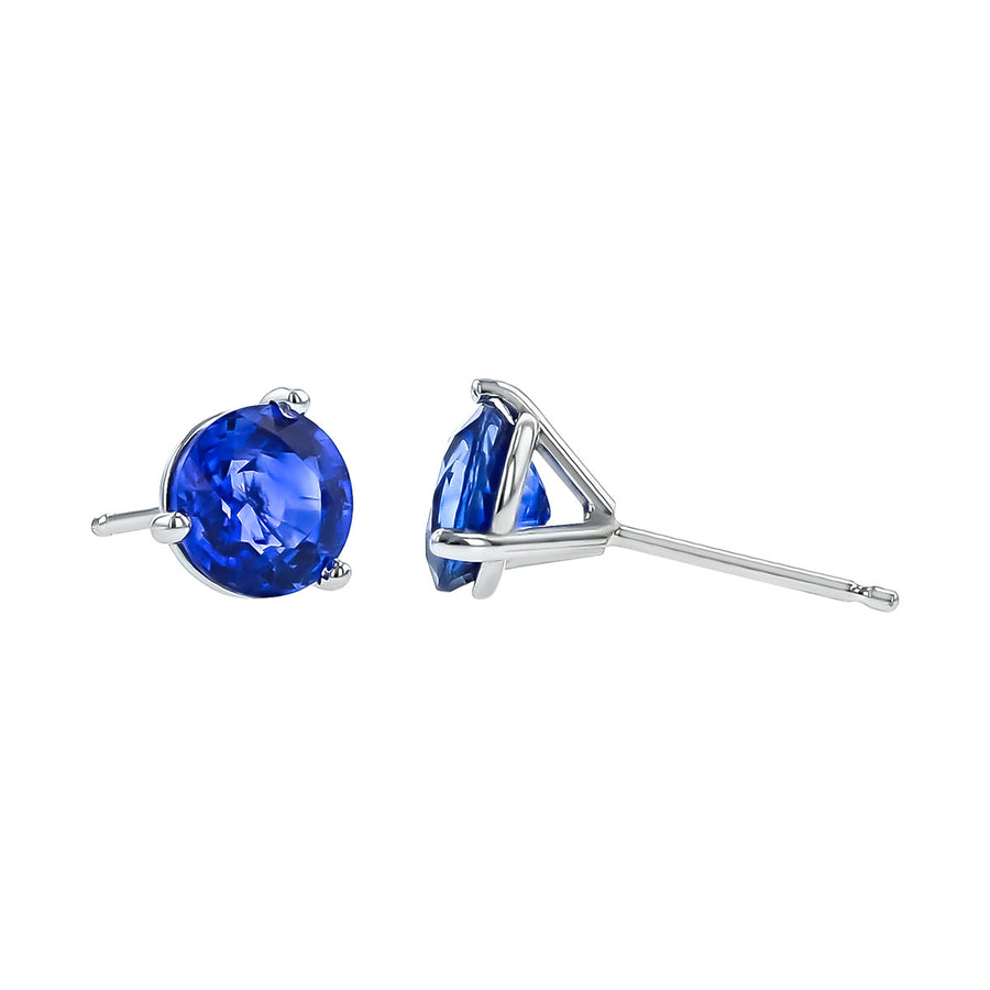 18K White Gold Sapphire Stud Earrings