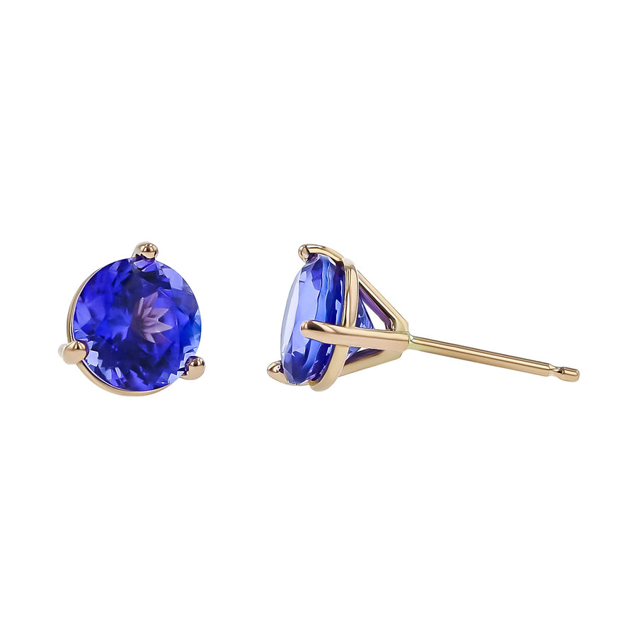 14K Rose Gold Tanzanite Stud Earrings