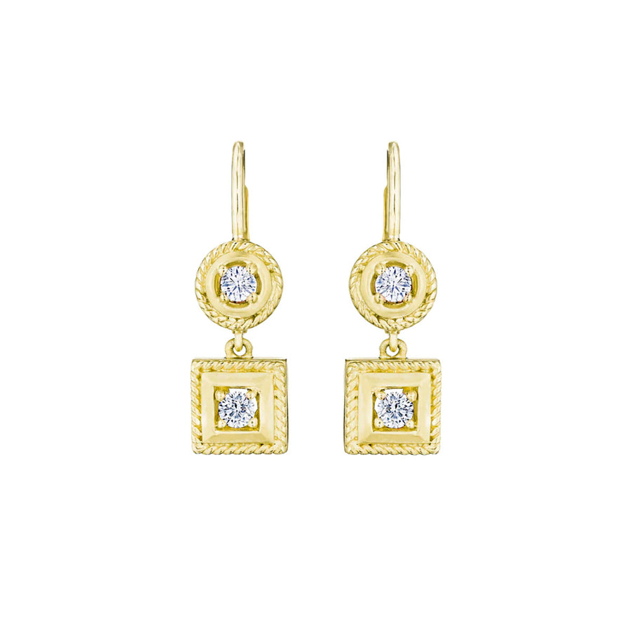 Round and Square Twist Earrings