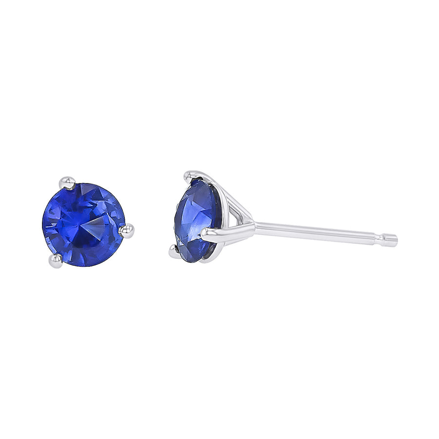 18K White Gold Sapphire Stud Earrings