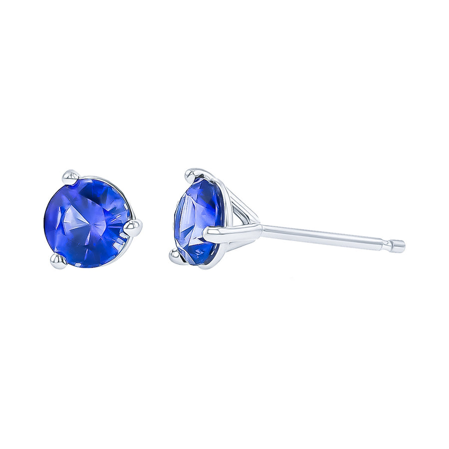 18K White Gold Sapphire Stud Earrings