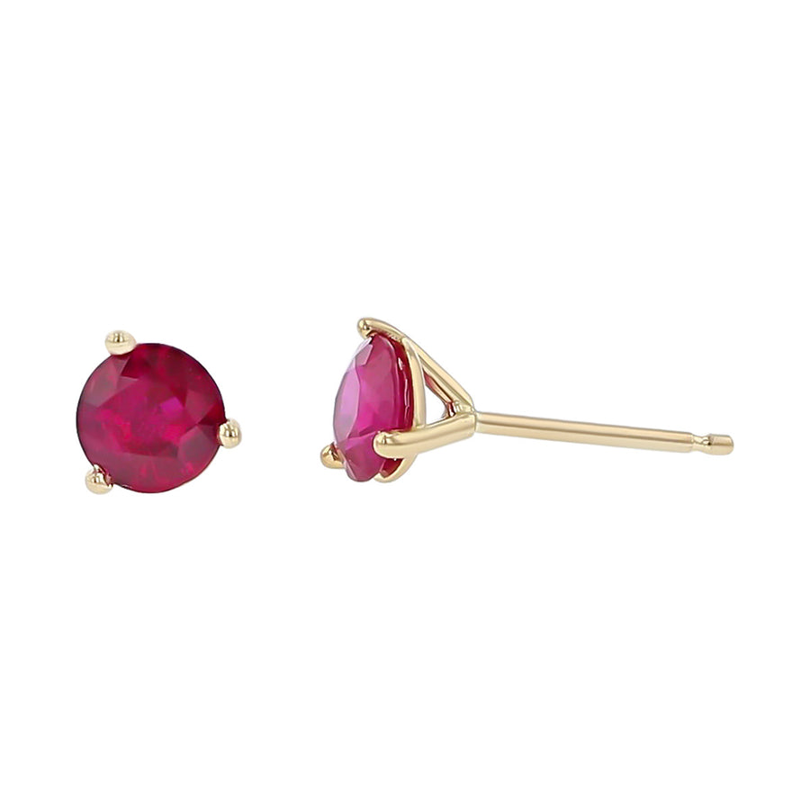 18K Yellow Gold Ruby Stud Earrings