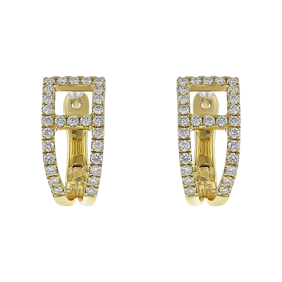 18K Yellow Gold Paris Earrings with Diamonds