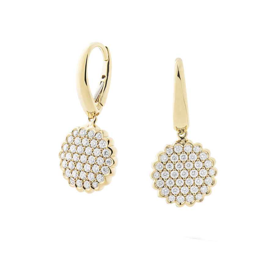 18K Yellow Gold Diamond Dot Earrings