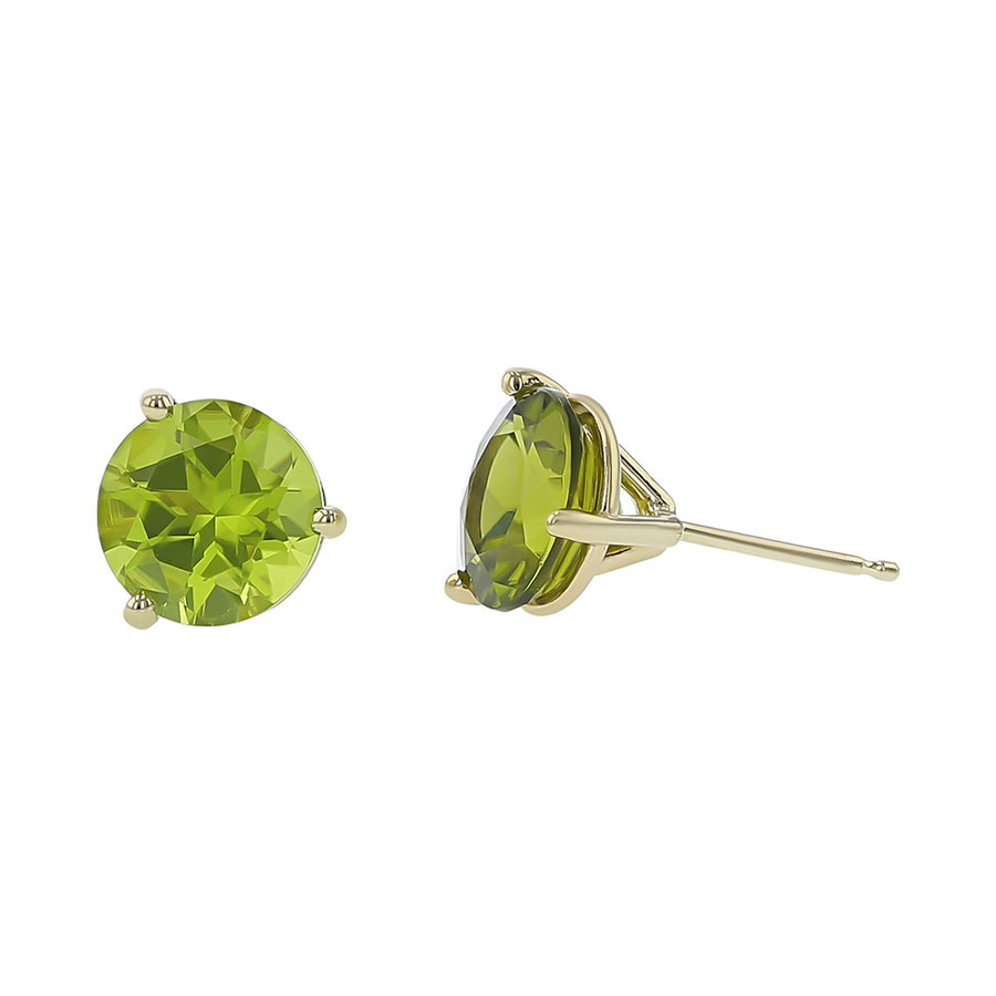 14K Yellow Gold Peridot Stud Earrings