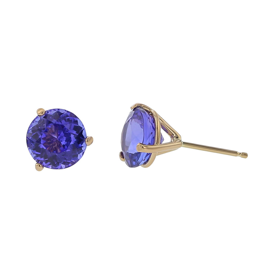 18K Rose Gold Tanzanite Stud Earrings