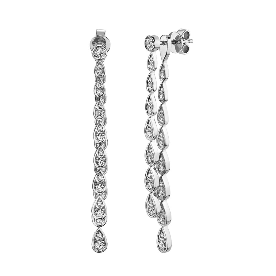 Scallop Artisan Diamond Pave Drop Earrings