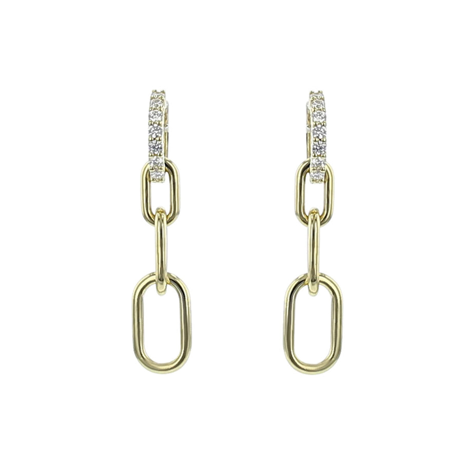 Diamond Link Drop Earrings