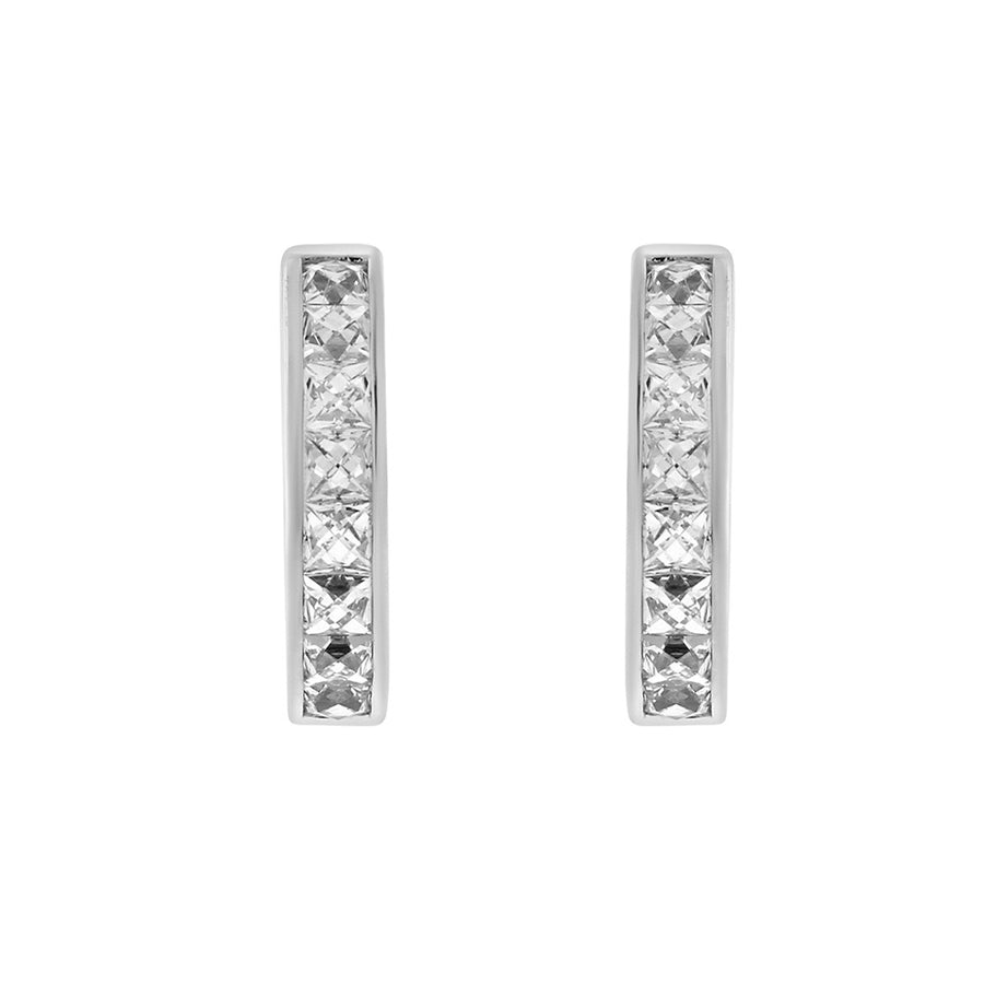 French Cut Diamond Hoop Earrings