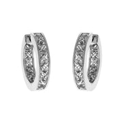 French Cut Diamond Hoop Earrings