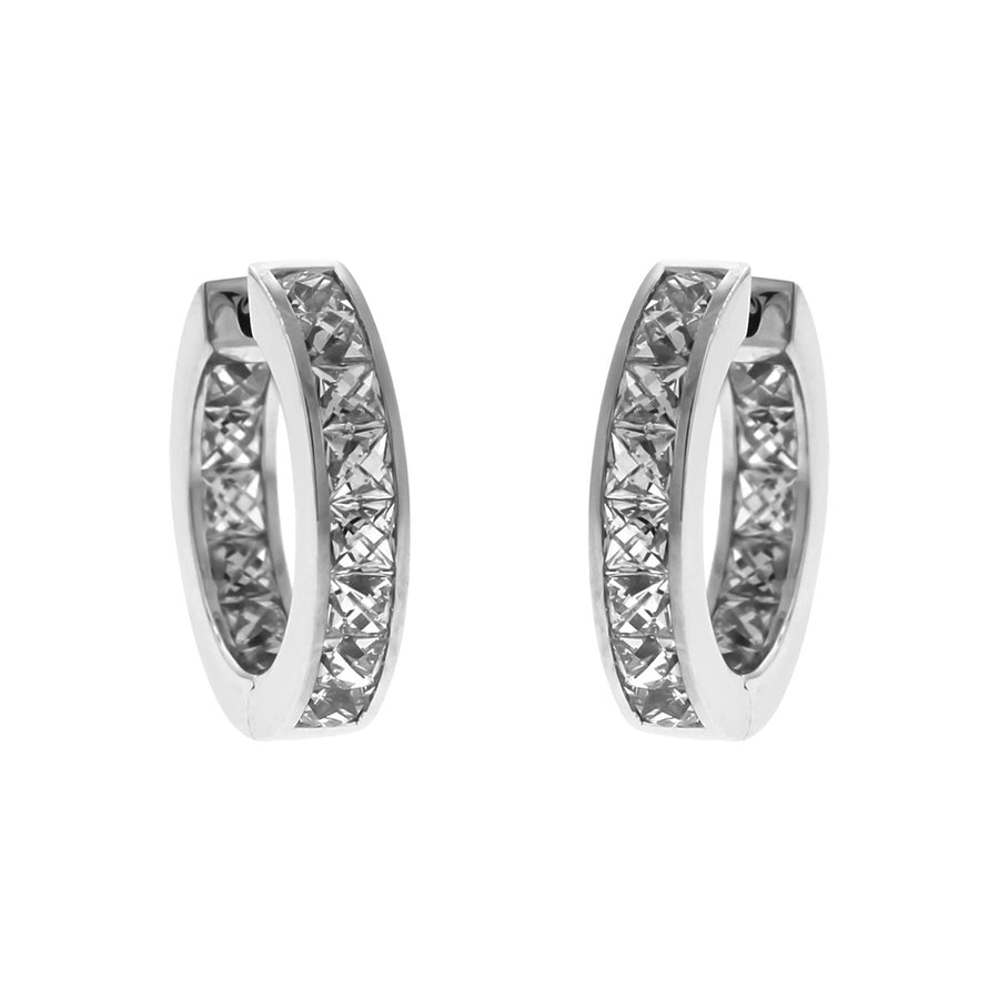 French Cut Diamond Hoop Earrings