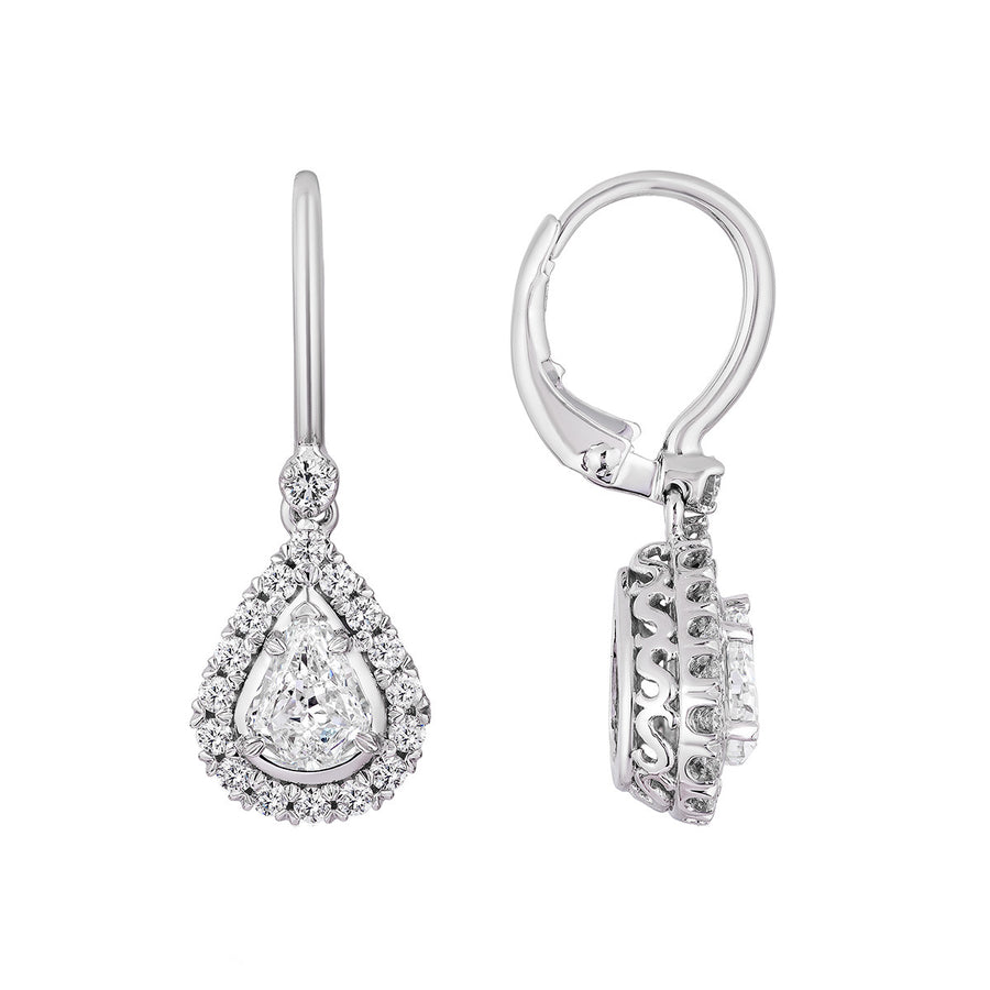 L'Amour Crisscut Pear Shape Diamond Earrings