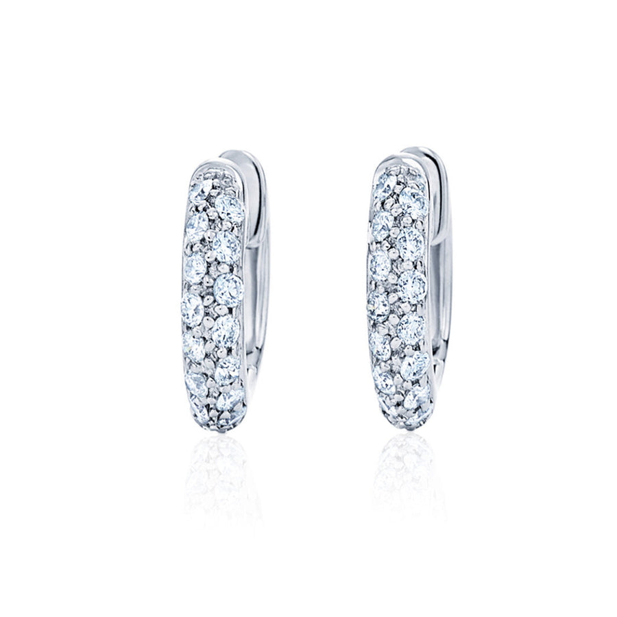 Petite Hoop Earrings with Pave Diamonds