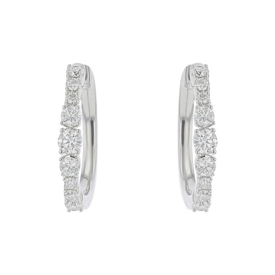 Wave Diamond Hoop Earrings