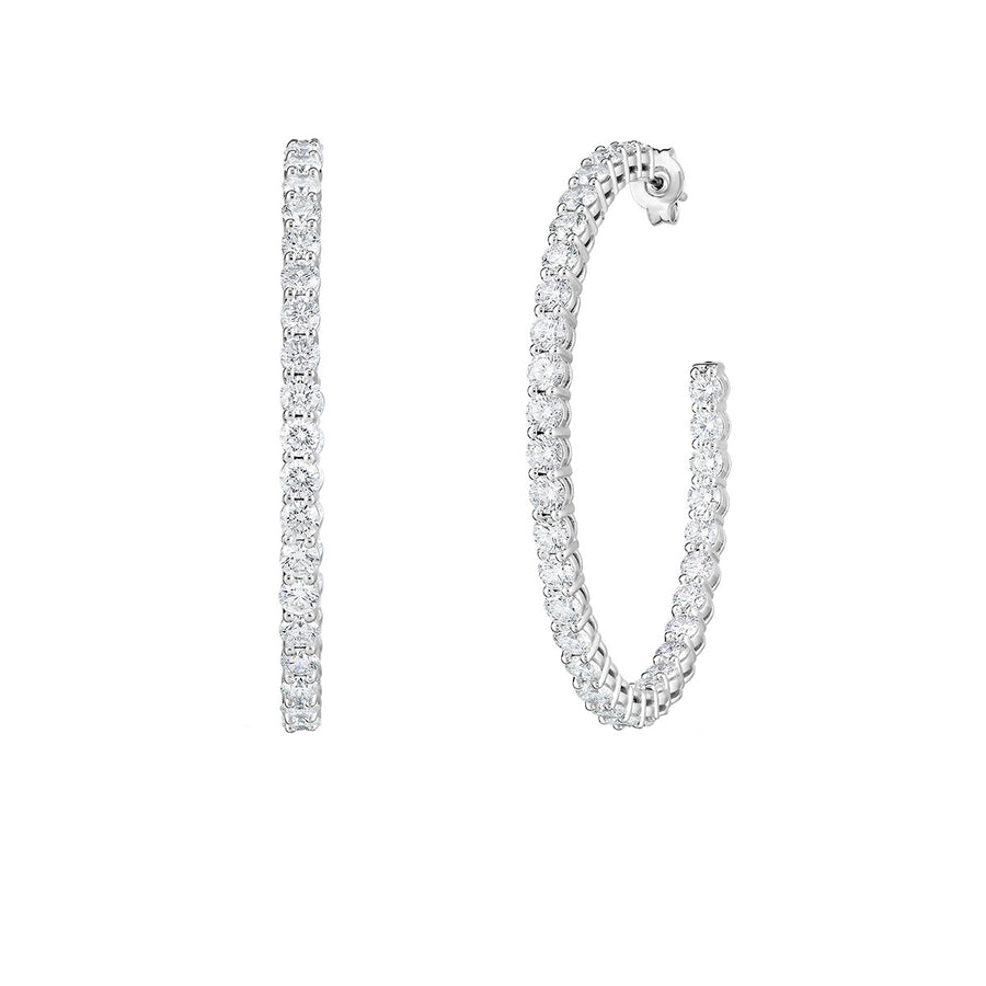 Perfect Diamond Hoops 18K White Gold Diamond Hoop Earrings