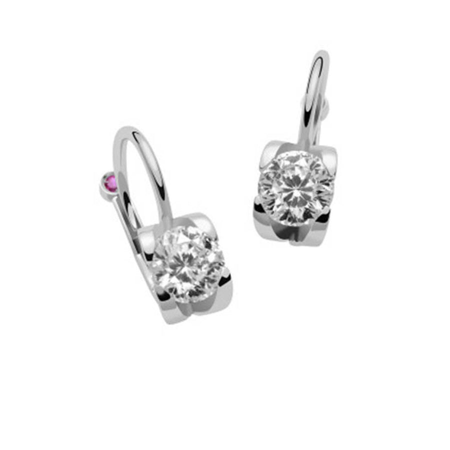 18K White Gold Cento Diamond Eurowire Earrings