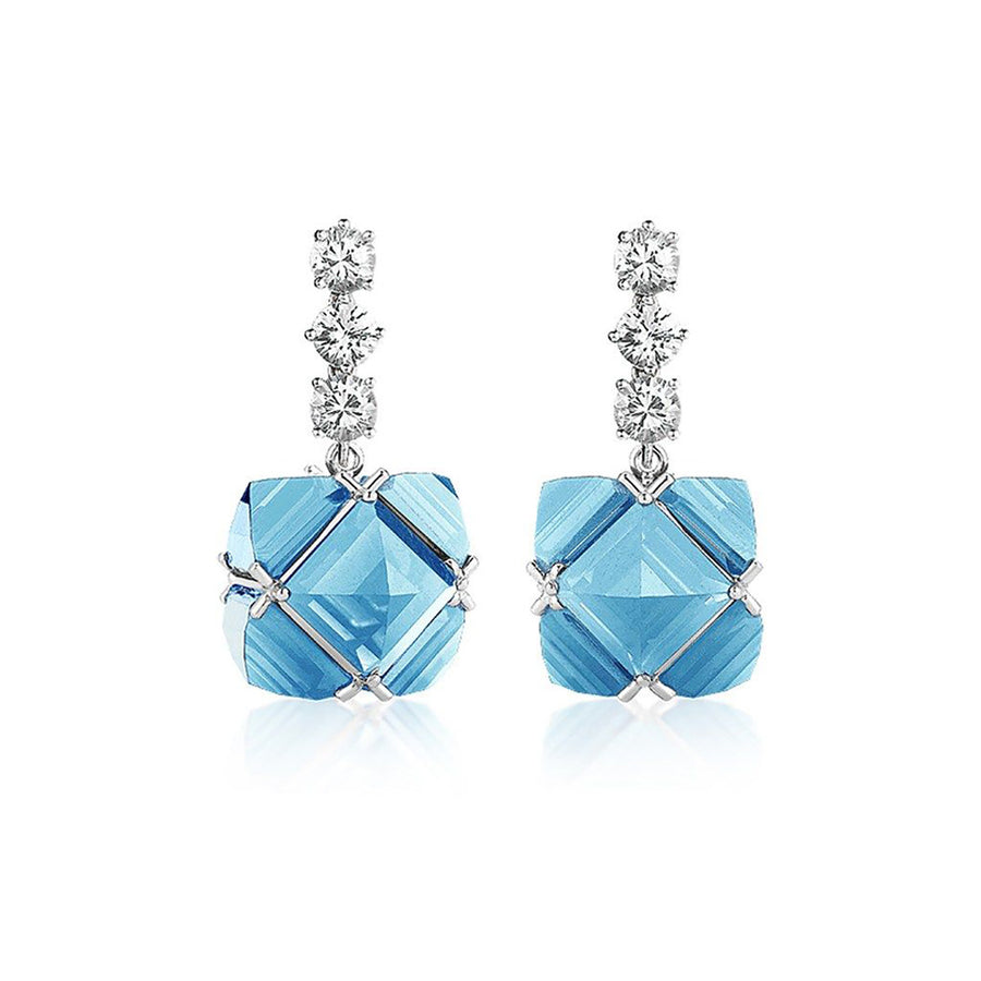 Blue Topaz and White Sapphire Very PC Earrings