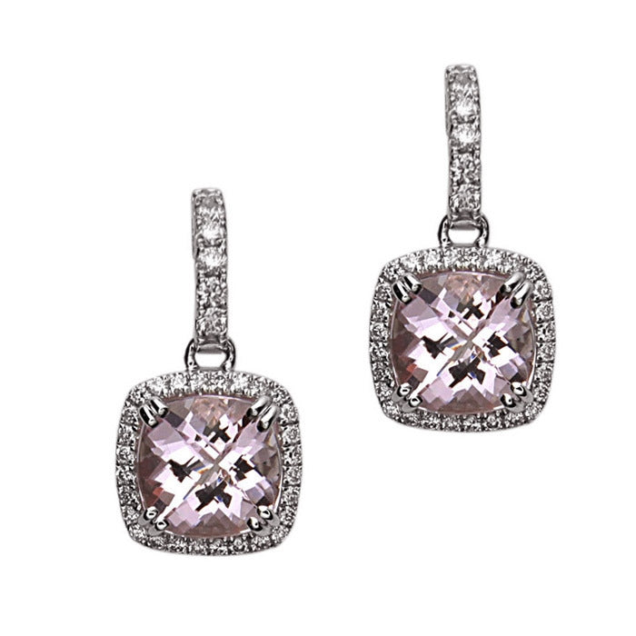 Morganite and Diamond Earrings