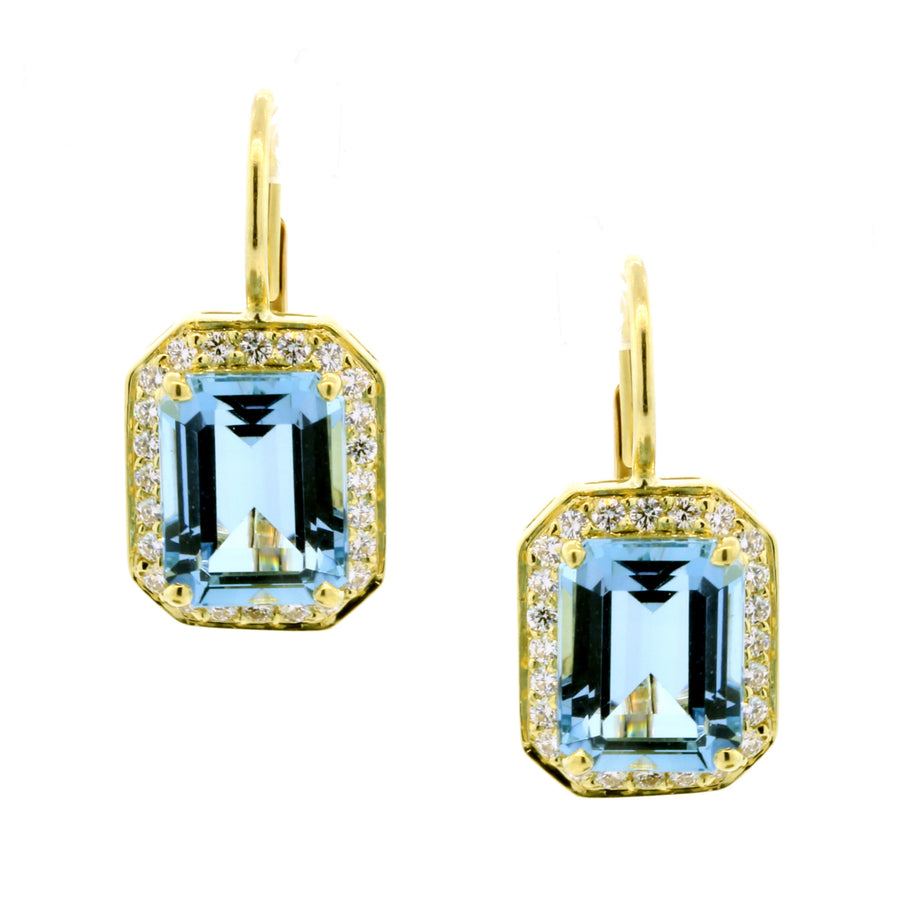 Platinum Sapphire Diamond Drop Earrings