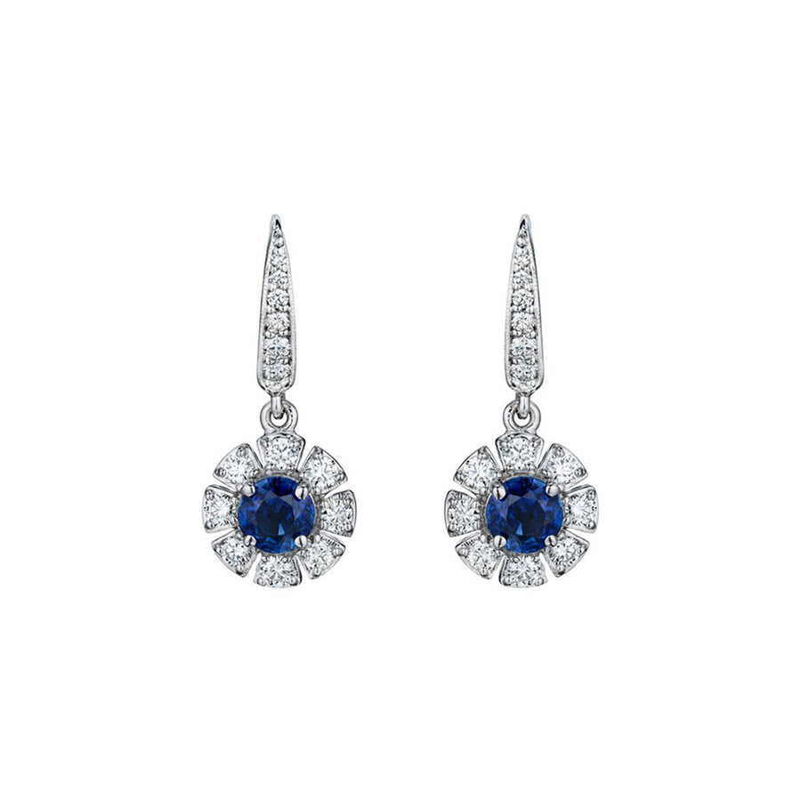 Sapphire and Diamond Earrings