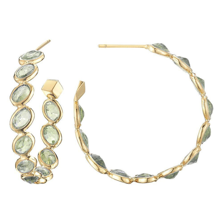 Green Sapphire Ombre Hoop Earrings