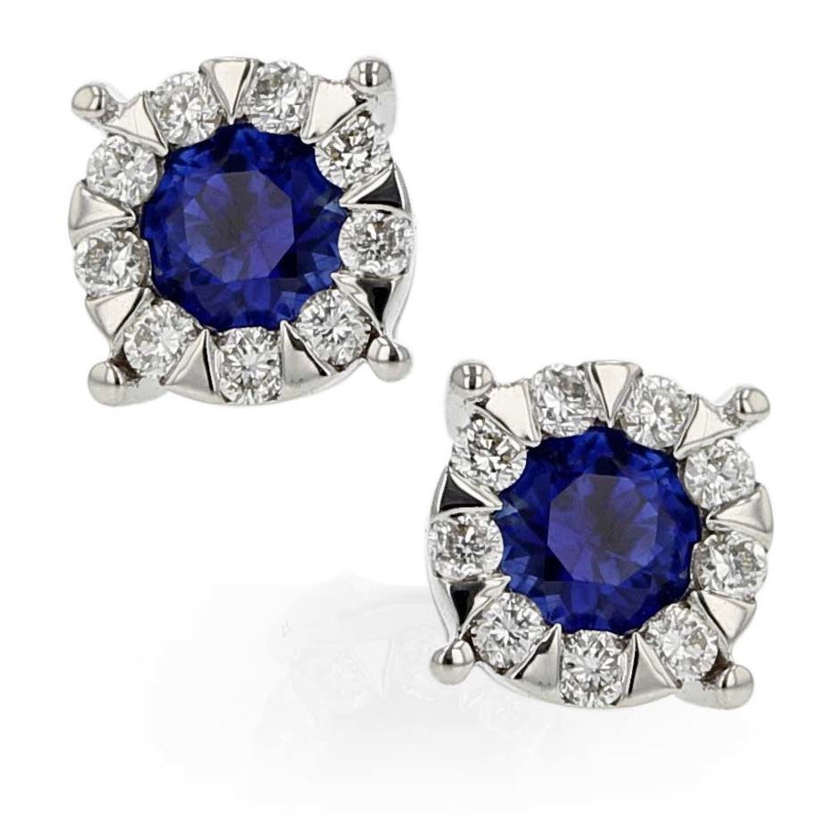 Sapphire Diamond Stud Earrings