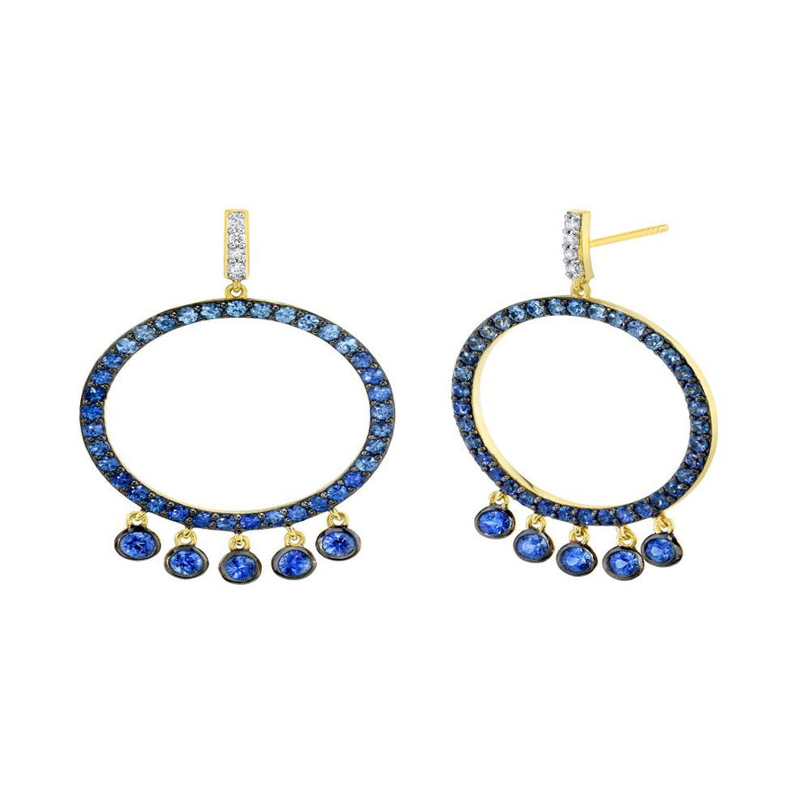 Graduated Blue Sapphire Earrings