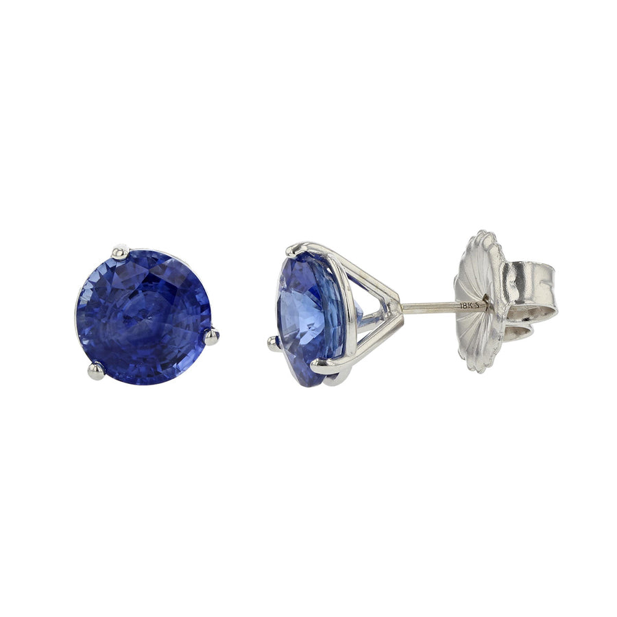 18K White Gold Sapphire Stud Earrings