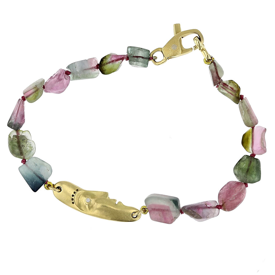 Big Sleep Beaded Matte Tourmaline Bracelet