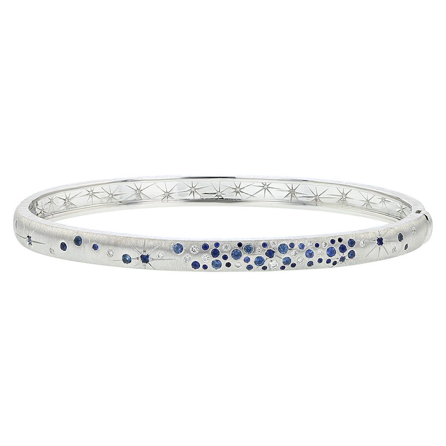 Sapphire and Diamond Hinged Bracelet