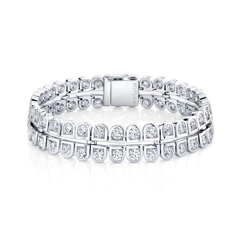 Scallop Silhouette Double Row Diamond Bracelet