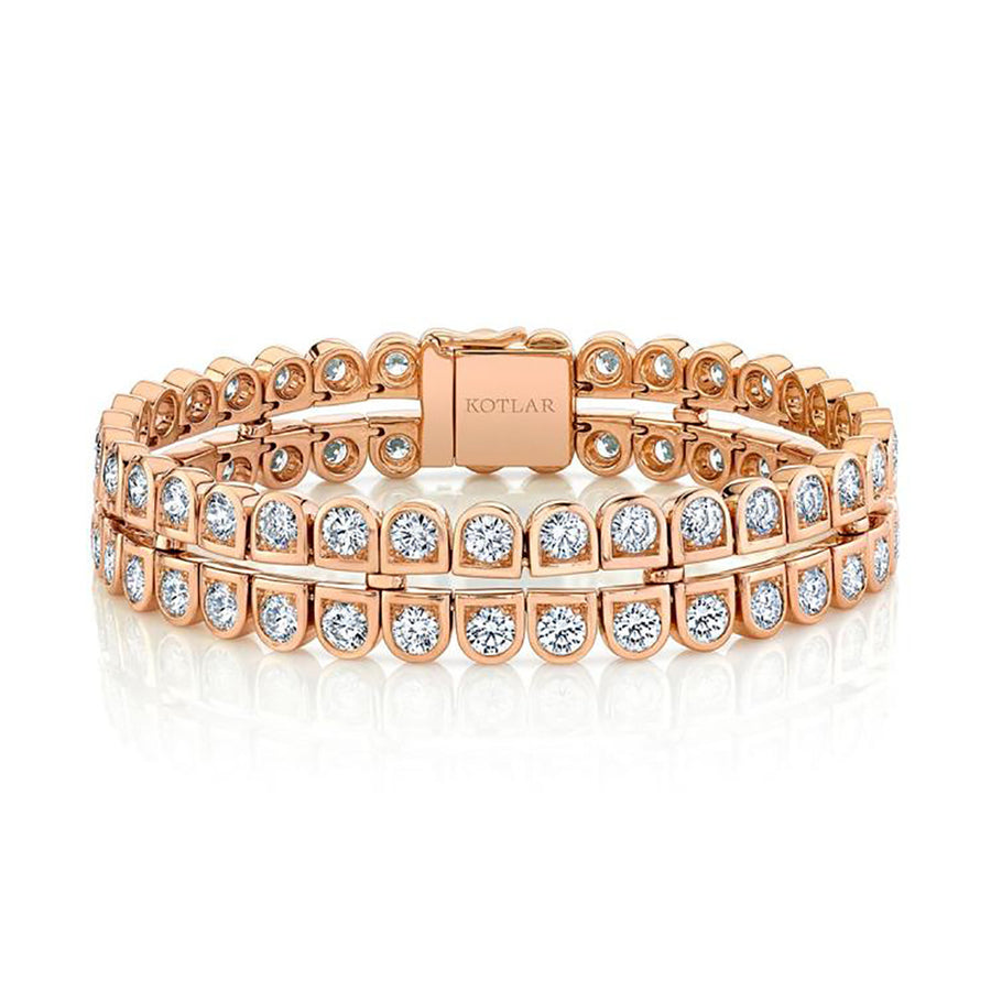 Scallop Silhouette Double Row Diamond Bracelet