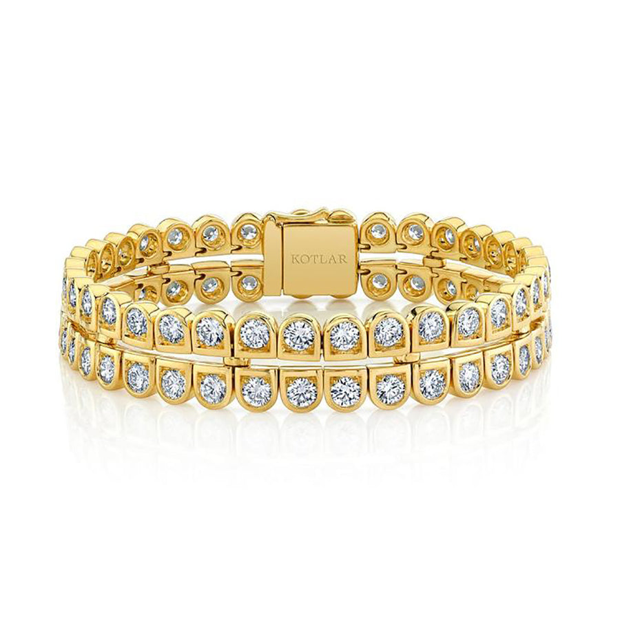 Scallop Silhouette Double Row Diamond Bracelet