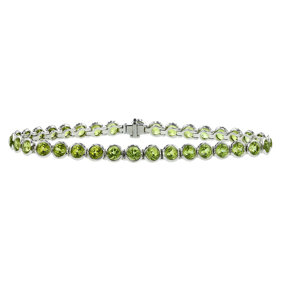 Peridot 14kt White Gold Bracelet