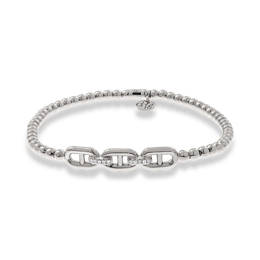 Tresore Gold and Diamond Link Stretch Bracelet