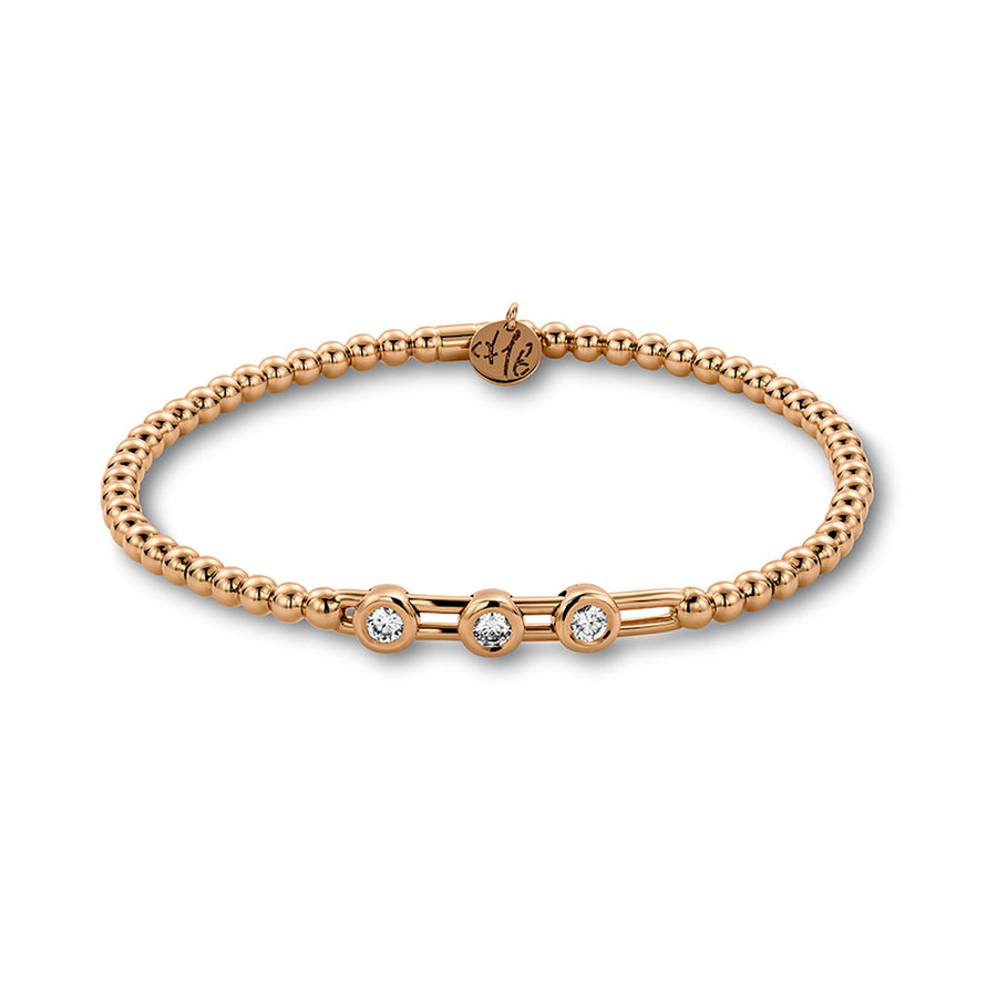 Floating Bezel-set Diamond Station Stretch Bracelet