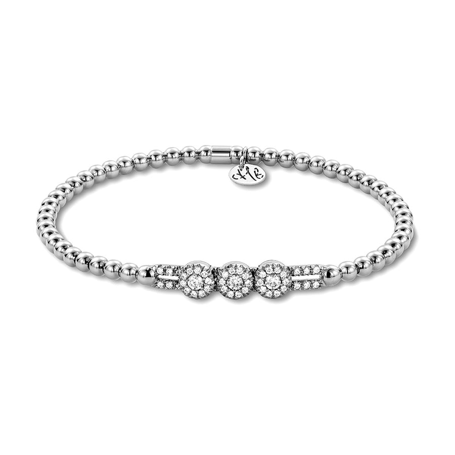 Floating Diamond Stations on Pave Bars Bracelet